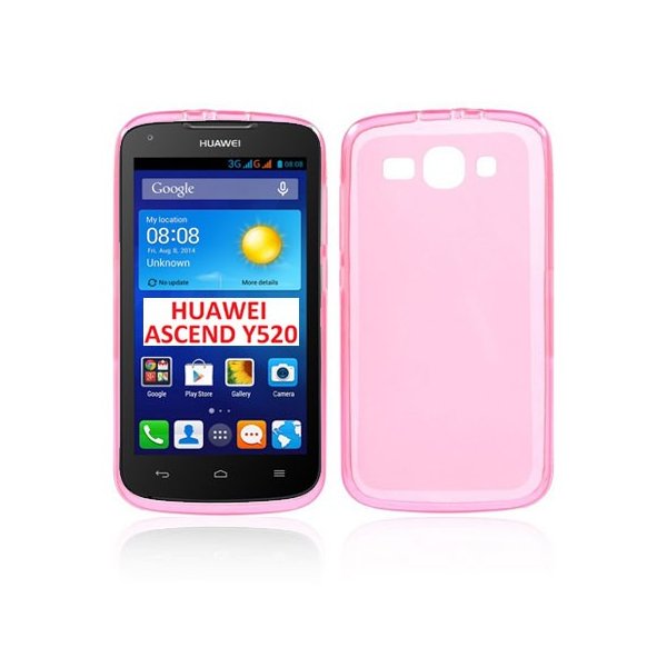 CUSTODIA GEL TPU SILICONE per HUAWEI ASCEND Y540, ASCEND Y520 COLORE ROSA