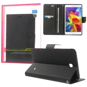 CUSTODIA BOOK ORIZZONTALE per SAMSUNG GALAXY TAB 4 7.0, SM-T230, 7" POLLICI CON STAND E INTERNO IN TPU COLORE NERO ALTA QUALITA'