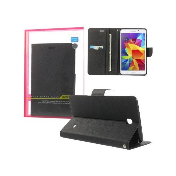 CUSTODIA BOOK ORIZZONTALE per SAMSUNG GALAXY TAB 4 7.0, SM-T230, 7" POLLICI CON STAND E INTERNO IN TPU COLORE NERO ALTA QUALITA'