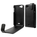 CUSTODIA FLIP VERTICALE PELLE per WIKO KITE 4G COLORE NERO