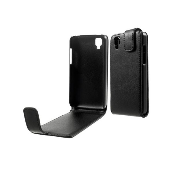 CUSTODIA FLIP VERTICALE PELLE per WIKO GOA COLORE NERO