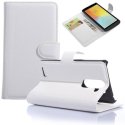 CUSTODIA FLIP ORIZZONTALE PELLE per LG L BELLO, D331, L PRIME, D337 CON STAND, PORTA CARTE E CHIUSURA MAGNETICA COLORE BIANCO