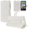 CUSTODIA FLIP ORIZZONTALE PELLE per HTC DESIRE 510 CON STAND E TASCHE PORTA CARTE COLORE BIANCO