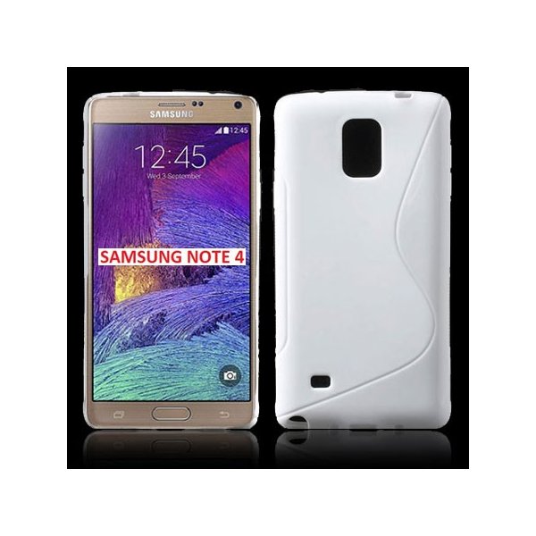 CUSTODIA GEL TPU SILICONE DOUBLE per SAMSUNG GALAXY NOTE 4 COLORE BIANCO