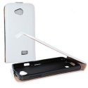 CUSTODIA VERTICALE SLIM FLIP PELLE per LG F60 D390N, F60 D392 DUAL SIM CON INTERNO IN TPU SILICONE COLORE BIANCO