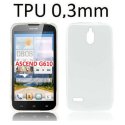 CUSTODIA GEL TPU SILICONE ULTRA SLIM 0,3mm per HUAWEI ASCEND G610, G610s COLORE BIANCO TRASPARENTE