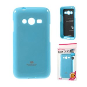 CUSTODIA GEL TPU SILICONE per SAMSUNG G313H GALAXY TREND 2, G318 TREND 2 LITE AZZURRO LUCIDO CON GLITTER ALTA QUALITA' MERCURY