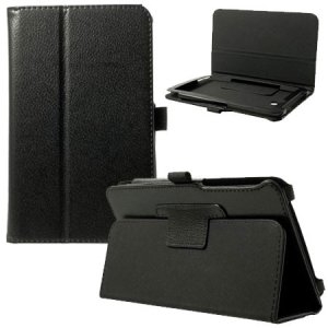 CUSTODIA BOOK ORIZZONTALE PELLE per ASUS MeMO Pad 7, ME70CX, 7" POLLICI CON STAND E PORTA PENNA COLORE NERO