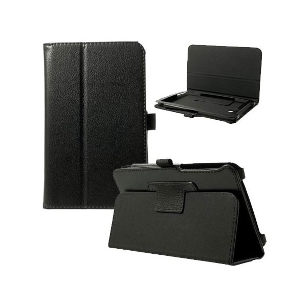 CUSTODIA BOOK ORIZZONTALE PELLE per ASUS MeMO Pad 7, ME70CX, 7" POLLICI CON STAND E PORTA PENNA COLORE NERO