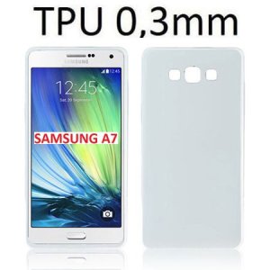 CUSTODIA GEL TPU SILICONE ULTRA SLIM 0,3mm TRASPARENTE per SAMSUNG SM-A700 GALAXY A7 (NO VERSIONE 2016)