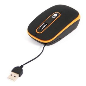 MOUSE OTTICO USB CON RISOLUZIONE COMMUTABILE TRA 800 E 1200 DPI E CAVO USB RETRATTILE OM0262O ARANCIONE E NERO OMEGA