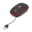 MOUSE OTTICO USB CON RISOLUZIONE COMMUTABILE TRA 800 E 1200 DPI E CAVO USB RETRATTILE OM0262O ROSSO E NERO OMEGA