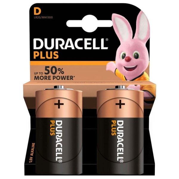 BATTERIA TORCIA (D) ALCALINA/MANGANESE DURALOCK 1.5 V MN1300 PLUS LR 20 BLISTER DUE PEZZI DURACELL