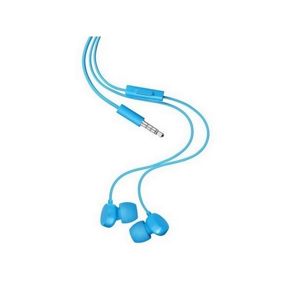 AURICOLARE STEREO con CONNETTORE JACK 3,5mm - GOMMINI E TASTO DI RISPOSTA COLORE CIANO ORIGINALE NOKIA WH-208 BULK