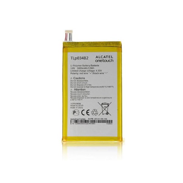 BATTERIA ORIGINALE ALCATEL TLP034B2 per ONE TOUCH POP S9, RIO 6, IDOL Hero - 3400 mAh LI-ION BULK