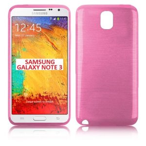 CUSTODIA TPU SILICONE per SAMSUNG NOTE 3 COLORE ROSA EFFETTO METALLICO