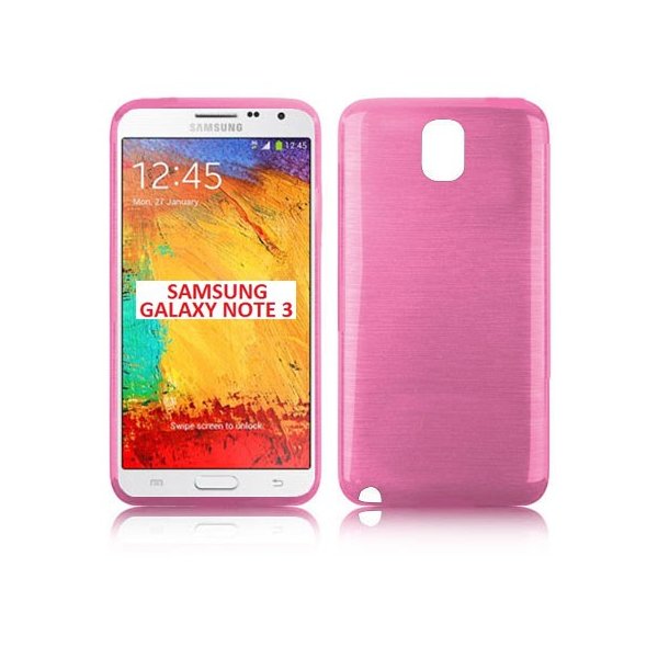 CUSTODIA TPU SILICONE per SAMSUNG NOTE 3 COLORE ROSA EFFETTO METALLICO