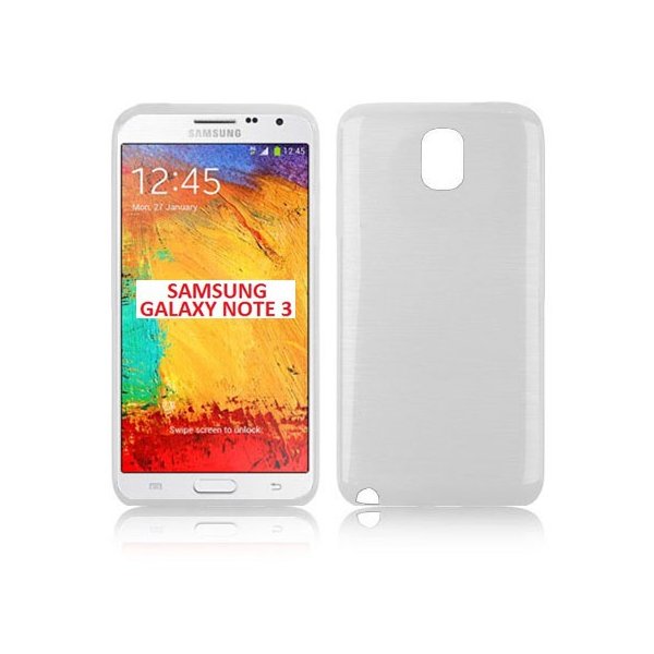 CUSTODIA TPU SILICONE per SAMSUNG NOTE 3 COLORE BIANCO EFFETTO METALLICO