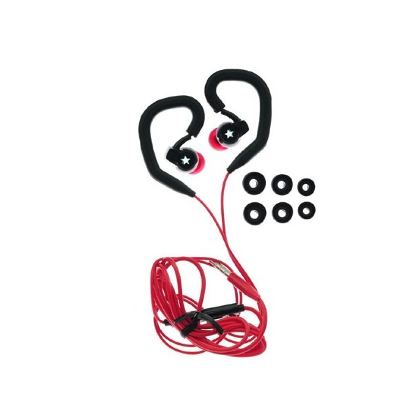 AURICOLARE STEREO con CONNETTORE JACK 3,5mm - GOMMINI, ARCHETTO E TASTO DI RISPOSTA NERO E ROSSO (KSA07.G810.SP2-01.NE-RO)