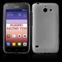 CUSTODIA GEL TPU SILICONE per HUAWEI ASCEND Y550 COLORE BIANCO-TRASPARENTE