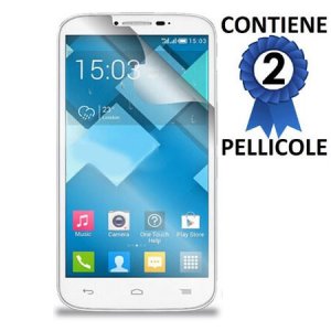 PELLICOLA PROTEGGI DISPLAY per ALCATEL ONE TOUCH POP 2, ONE TOUCH POP 2 DUAL SIM, 4.5 POLLICI CONFEZIONE 2 PEZZI