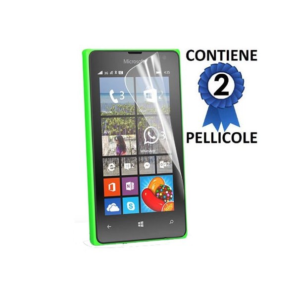 PELLICOLA PROTEGGI DISPLAY per MICROSOFT LUMIA 435 CONFEZIONE 2 PEZZI