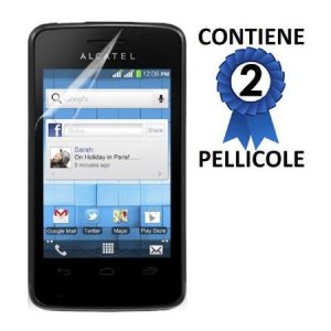 PELLICOLA PROTEGGI DISPLAY ALCATEL ONE TOUCH PIXI CONFEZIONE 2 PEZZI