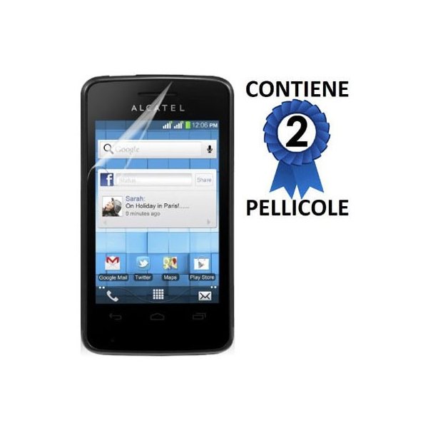 PELLICOLA PROTEGGI DISPLAY ALCATEL ONE TOUCH PIXI CONFEZIONE 2 PEZZI