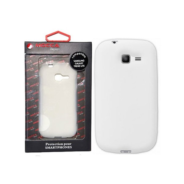 CUSTODIA GEL TPU SILICONE per SAMSUNG S7390 GALAXY FRESH, GALAXY TREND LITE COLORE BIANCO-TRASPARENTE ALTA QUALITA' MOCCA