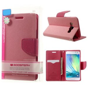 CUSTODIA FLIP ORIZZONTALE per SAMSUNG SM-A500 GALAXY A5 (NO VERSIONE 2016) INTERNO IN TPU E STAND COLORE ROSA FANCY MERCURY