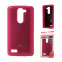 CUSTODIA GEL TPU SILICONE per LG L BELLO, D331, L PRIME, D337 COLORE FUCSIA LUCIDO CON GLITTER ALTA QUALITA' MERCURY BLISTER