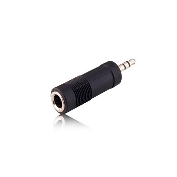 ADATTATORE AUDIO DA 3.5mm STEREO MASCHIO A 6.35mm STEREO FEMMINA A-635 COLORE NERO