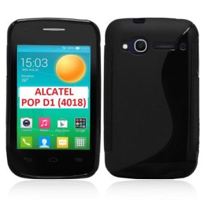 CUSTODIA GEL TPU SILICONE DOUBLE per ALCATEL ONE TOUCH POP D1 4018 COLORE NERO