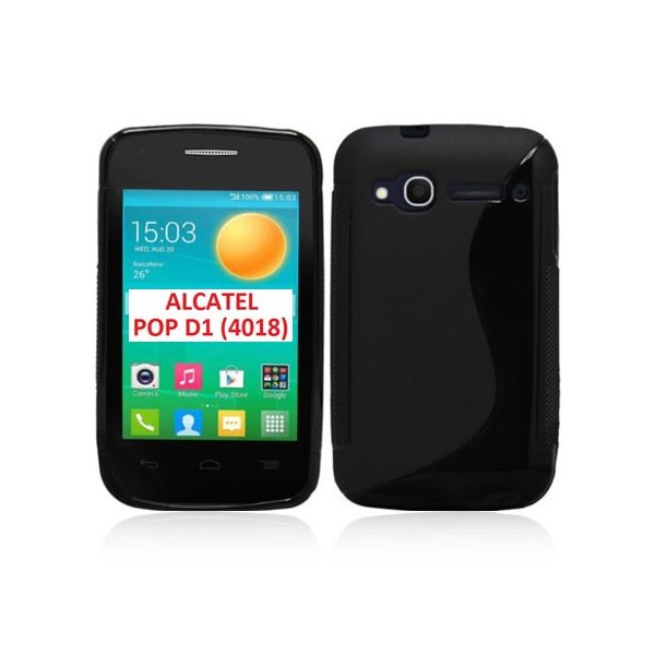 CUSTODIA GEL TPU SILICONE DOUBLE per ALCATEL ONE TOUCH POP D1 4018 COLORE NERO