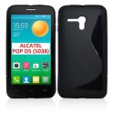 CUSTODIA GEL TPU SILICONE DOUBLE per ALCATEL ONE TOUCH POP D5 5038D COLORE NERO