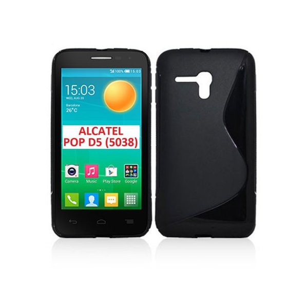 CUSTODIA GEL TPU SILICONE DOUBLE per ALCATEL ONE TOUCH POP D5 5038D COLORE NERO