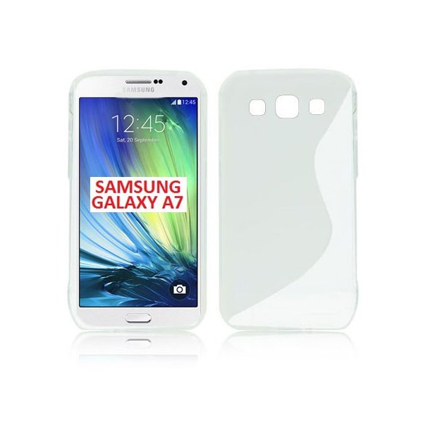 CUSTODIA GEL TPU SILICONE DOUBLE TRASPARENTE per SAMSUNG SM-A700 GALAXY A7 (NO VERSIONE 2016)