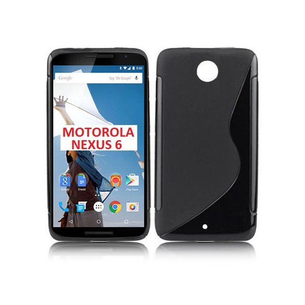 CUSTODIA GEL TPU SILICONE DOUBLE per MOTOROLA NEXUS 6 COLORE NERO