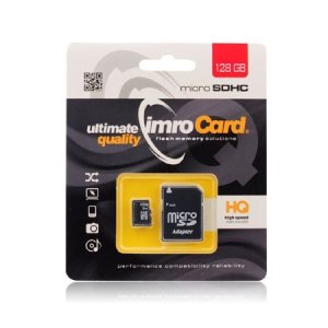 MEMORY CARD ULTIMATE QUALITY MICRO SD HC 128 GB CON ADATTATORE MICRO SD CLASSE 10 IMRO BLISTER