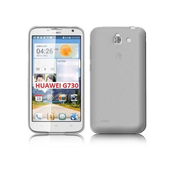 CUSTODIA GEL TPU SILICONE per HUAWEI ASCEND G730 COLORE BIANCO TRASPARENTE