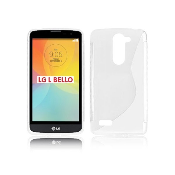 CUSTODIA GEL TPU SILICONE DOUBLE per LG L BELLO, D331, L PRIME, D337 COLORE BIANCO-TRASPARENTE