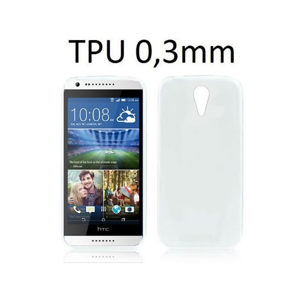 CUSTODIA GEL TPU SILICONE ULTRA SLIM 0,3mm per HTC DESIRE 620, DESIRE 820 MINI COLORE BIANCO TRASPARENTE