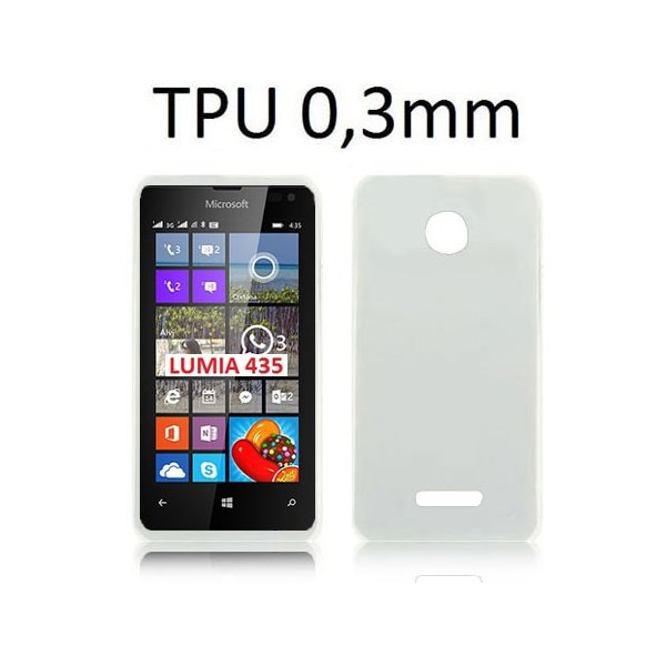 CUSTODIA GEL TPU SILICONE ULTRA SLIM 0,3mm per MICROSOFT LUMIA 435 COLORE BIANCO TRASPARENTE