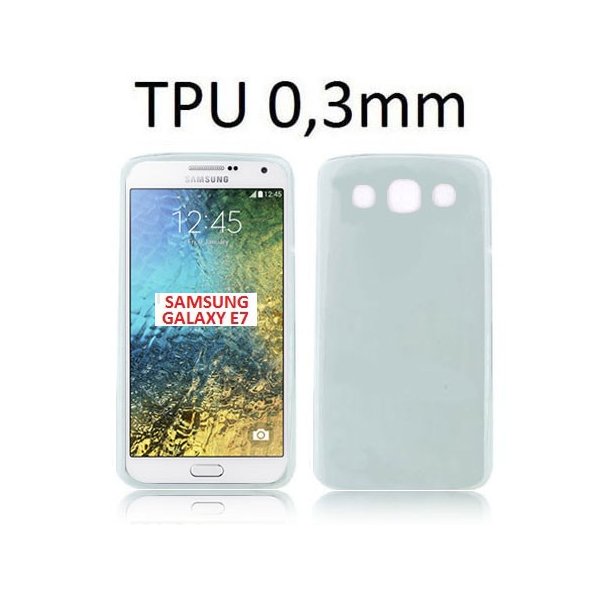 CUSTODIA GEL TPU SILICONE ULTRA SLIM 0,3mm per SAMSUNG SM-E700 GALAXY E7 COLORE BIANCO TRASPARENTE