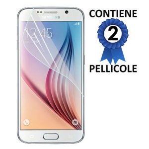 PELLICOLA PROTEGGI DISPLAY per SAMSUNG SM-G920 GALAXY S6 CONFEZIONE 2 PEZZI