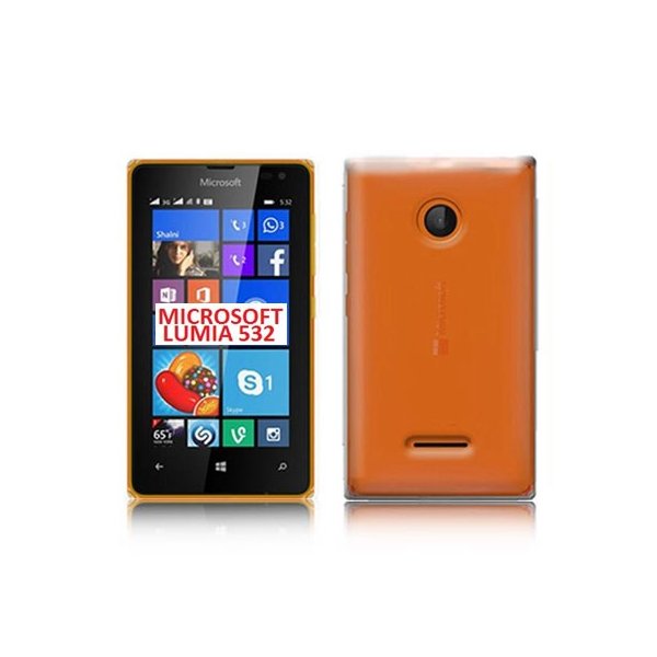 CUSTODIA GEL TPU SILICONE per NOKIA LUMIA 532 COLORE BIANCO TRASPARENTE