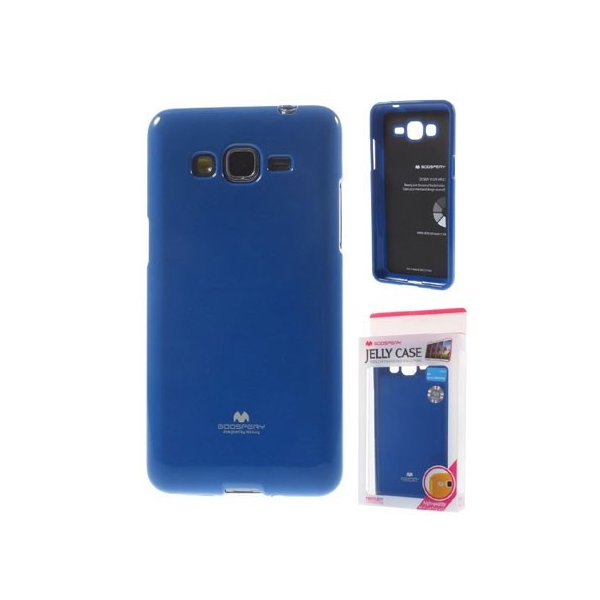 CUSTODIA GEL TPU SILICONE per SAMSUNG G530H GALAXY GRAND PRIME COLORE BLU LUCIDO CON GLITTER ALTA QUALITA' MERCURY BLISTER