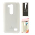 CUSTODIA GEL TPU SILICONE per LG L FINO, D290N, D295 COLORE BIANCO LUCIDO CON GLITTER ALTA QUALITA' MERCURY BLISTER