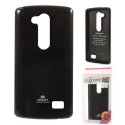 CUSTODIA GEL TPU SILICONE per LG L FINO, D290N, D295 COLORE NERO LUCIDO CON GLITTER ALTA QUALITA' MERCURY BLISTER