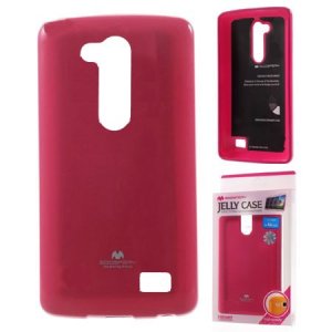 CUSTODIA GEL TPU SILICONE per LG L FINO, D290N, D295 COLORE FUCSIA LUCIDO CON GLITTER ALTA QUALITA' MERCURY BLISTER